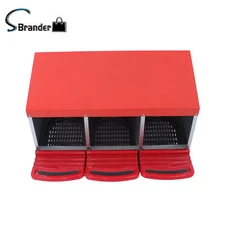 Durable Metal Chicken Nesting Boxes 3 Hole Laying Eggs Chicken Coop Hen Nest Box