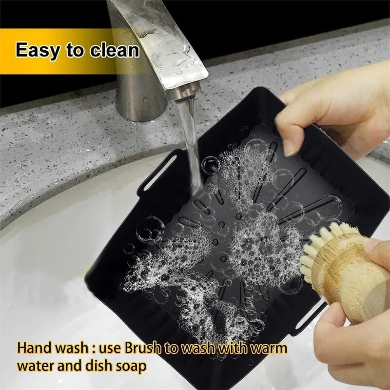 Air Fryer Silicone Basket Tray Baking Mat Reusable Non-stick Air Fryer Accessory