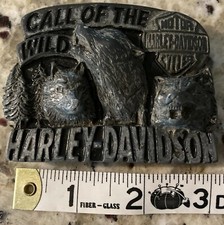 Vintage Pewter Harley Davidson 1994 "Call of the Wild" Belt Buckle