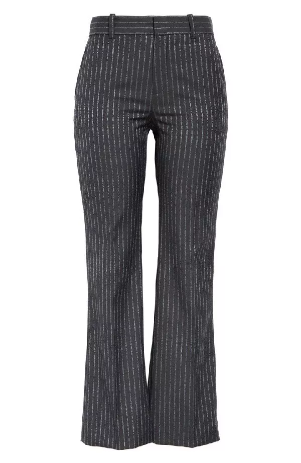 Gucci Logo Stripe Bootcut Wool Pants, Size 38,
