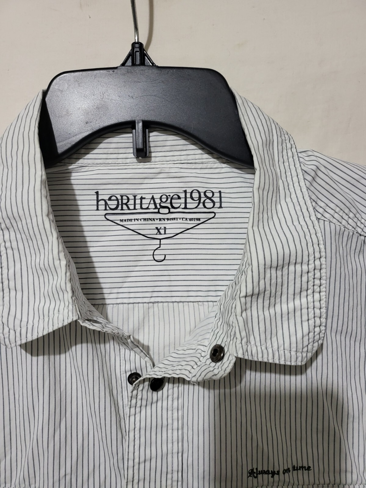 Heritage 1981 Snap Button Down White Black Short … - image 5