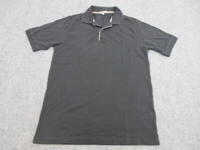 Burberry Polo Shirt Mens Adult Small Black Logo Preppy Casual - Main Image
