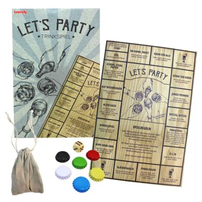 Trinkspiel Brettspiel ''Lets Party'' aus Holz Partyspiel für Erwachsene