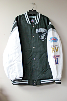 NFL RAIDERS スタジャン 黒白 サイズXL NFL◇RAIDERS/ナイロンジャケット/XL/--/BLK : セカンドストリート