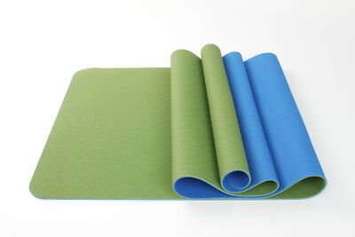 2-Tone TPE Premium Reversible Eco-Friendly Yoga Mat w Embossed Pattern (1760)