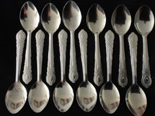 12 Sugar Spoons Coffee Tea Spoon Stainless Steel Mini Small Dozen 4 inch 
