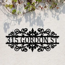 Personalized Address Metal Sign, Custom House Number Street Sign Plaque Wall Art