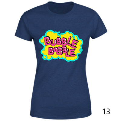 Damen T-Shirt BUBBLE BOBBLE LOGO VIDEOSPIEL ARCADE XS/S/M/L/XL/XXL 17 FARBEN