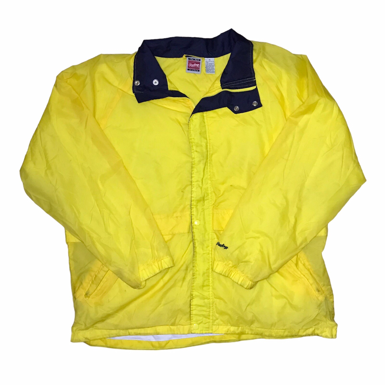 Vintage Rawlings XL Yellow Raincoat for Men Waterproof Classic Style-image