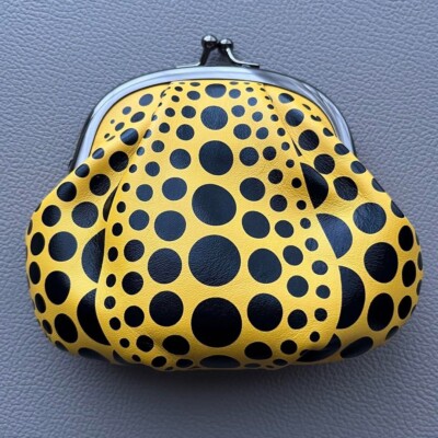 puni♡ Yayoi Kusama Japanese Gamaguchi Clasp Coin Purse Yellow Pumpkin