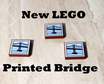 New LEGO Painting Art Work Lot of 3 Wall Art 2x2 Printed Bridge Water Car Ped