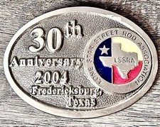 30th anniversary 2004 Fredericksburg Texas belt buckle Lone star Street rod