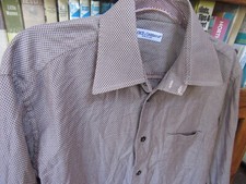 Dolce & Gabbana Dress Shirt Men's 16/41 Brown Pattern Button-Up Italy Longsleeve