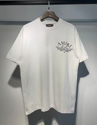 AMIRI ホワイト Tシャツ S White Short sleeves Amiri Logo Crew neck Men's T-shirt | eBay