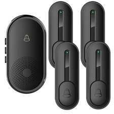4 Call Buttons + 1 Wireless Musical Doorbell Receiver for Home/Elderly/Shop Call