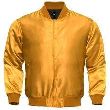 Varsity Jacket Letterman Jacket Golden Satin Jacket Team Varsity jacket All Size