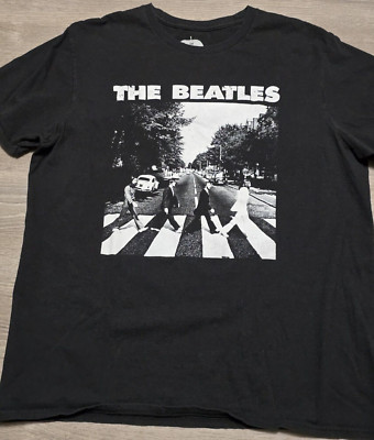 Apple The Beatles ''Abbey Road'' Black Graphic Cotton T-shirt Size Large