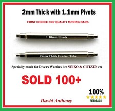 ⭐⭐⭐⭐⭐ DIVERS 2mm FAT BOY WATCH SPRING BARS 1.1mm THICK PIVOTS FOR SEIKO SKX ETC