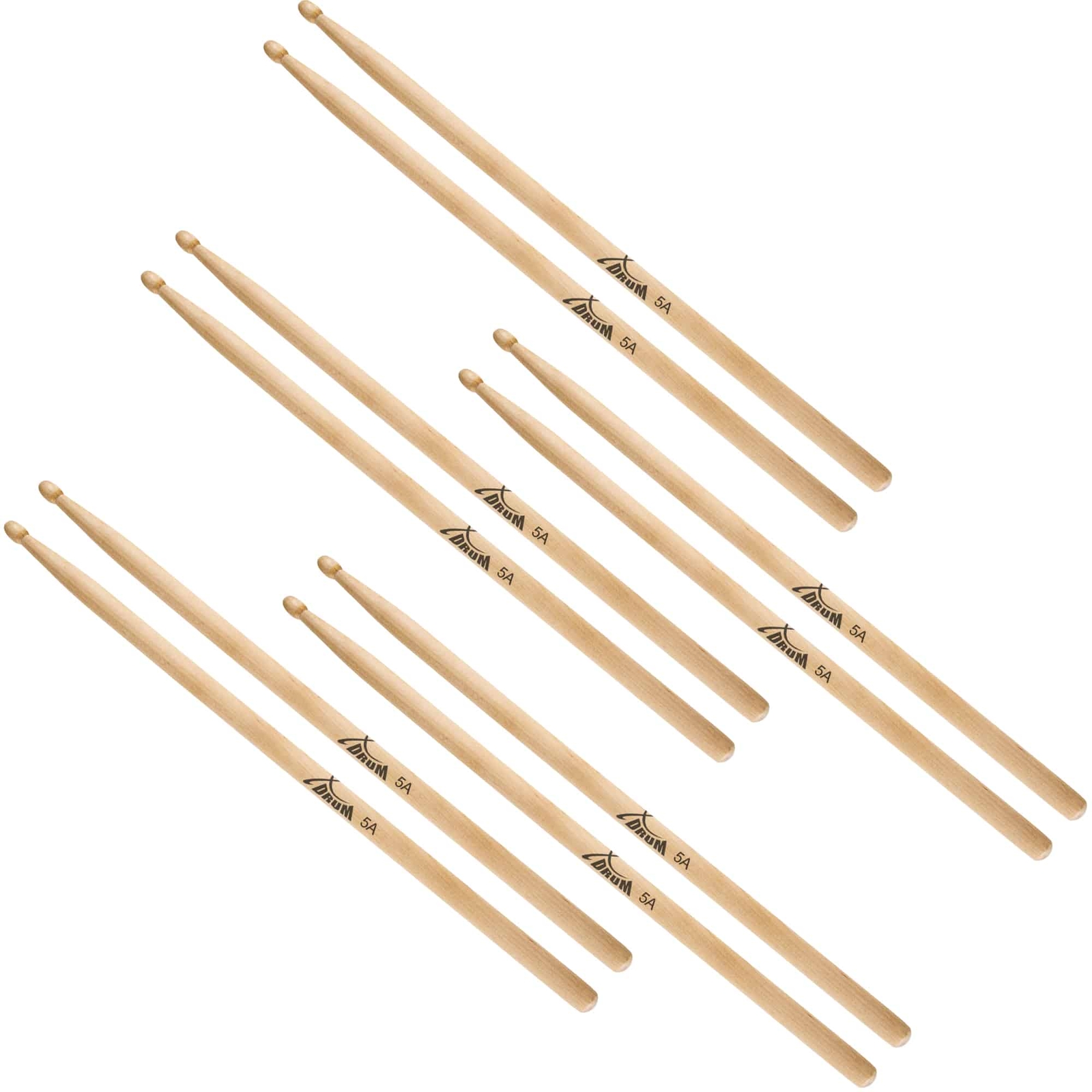 5x Set da Bacchette Batteria Percussioni 5A Drum Percussion Sticks