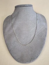 Vtg Designer FAS Signed ITALIAN 925 Sterling Silver Square Snake Chain Necklace