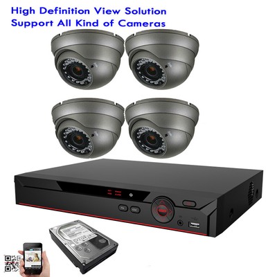 4CH All-in-1 6MP DVR 4-in-1 960H 2.6MP OSD Dome 36IR Security Camera System 