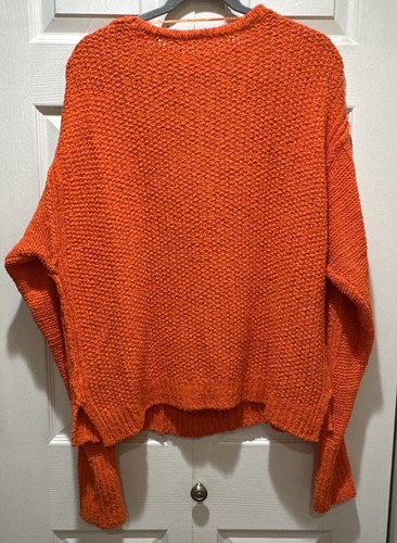 FREE PEOPLE Coco Strickpullover V-Ausschnitt Twist Front Orange Größe L - Bild 8 von 8