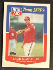 1988 Topps Rite Aid Team MVP’s Jack Clark Baseball Card #10 Cardinals 1B VG OC