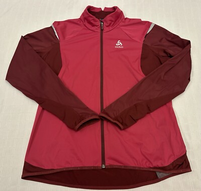 Odlo ZeroWeight Logic Windproof Zip Pro Jacket Bordeaux Red Pink XL Running Top