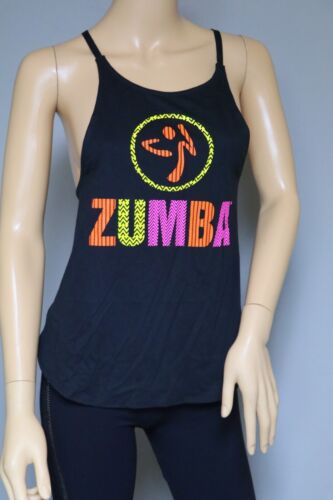 ZUMBA DANCE TRIBE OPEN BACK TANK TOP TIE BACK CHOOSE SIZE - Picture 1 of 6
