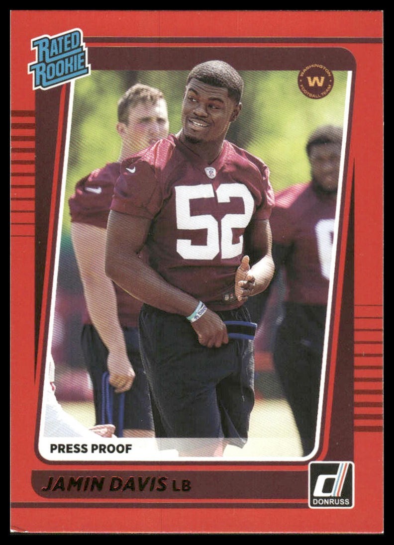Jamin Davis Rookie RC 2021 Donruss #337 Press Proof Red Washington Football Team