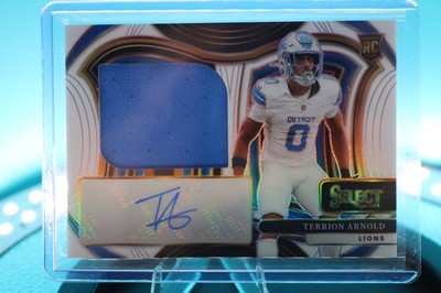 2024 Panini Select TERRION ARNOLD RC White Prizm Jersey Patch RPA 59/75 - Lions