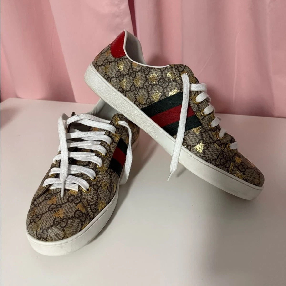Gucci GG Supreme Sneaker Beige Green for sale | eBay