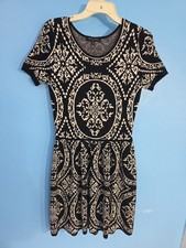 Romeo + Juliet Ladies Size M Black White Short Sleeved Sweater Dress