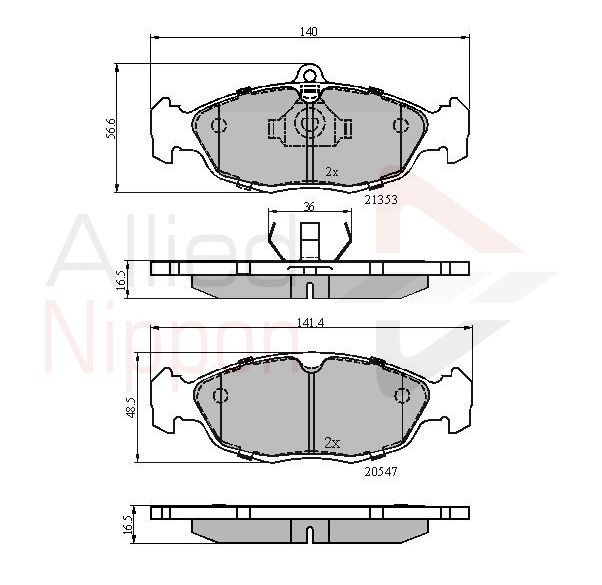 Brake Pad Set For Disc Front Fits Daewoo Vauxhall Opel ALLIED NIPPON ADB0134