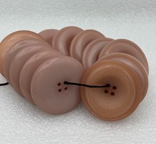 12 Pcs 1960s Large 4 Hole Textured Resin Buttons-Raised Edge