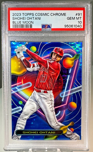 Shohei Ohtani 2023 Topps Cosmic Chrome #91 *Blue Moon Refractor* Numb /99 PSA 10