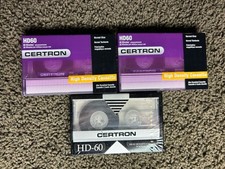 NEW Lot of 3 Certron HD60 High Density Blank Audio Cassette Tapes 60 minutes