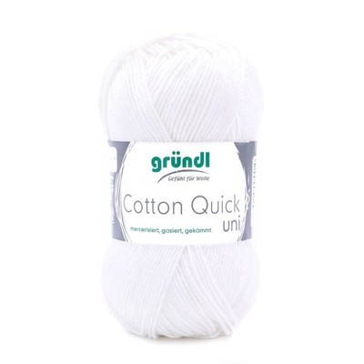 Gründl Wolle Cotton Quick 50 g uni weiß  Wolle