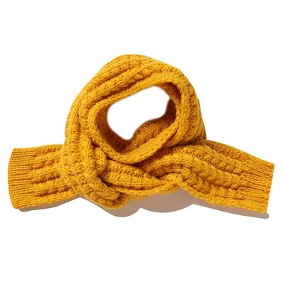 BEARUN Kids Knitted Scarf Winter Fashion Solid Color Toddler One Size, Yellow 