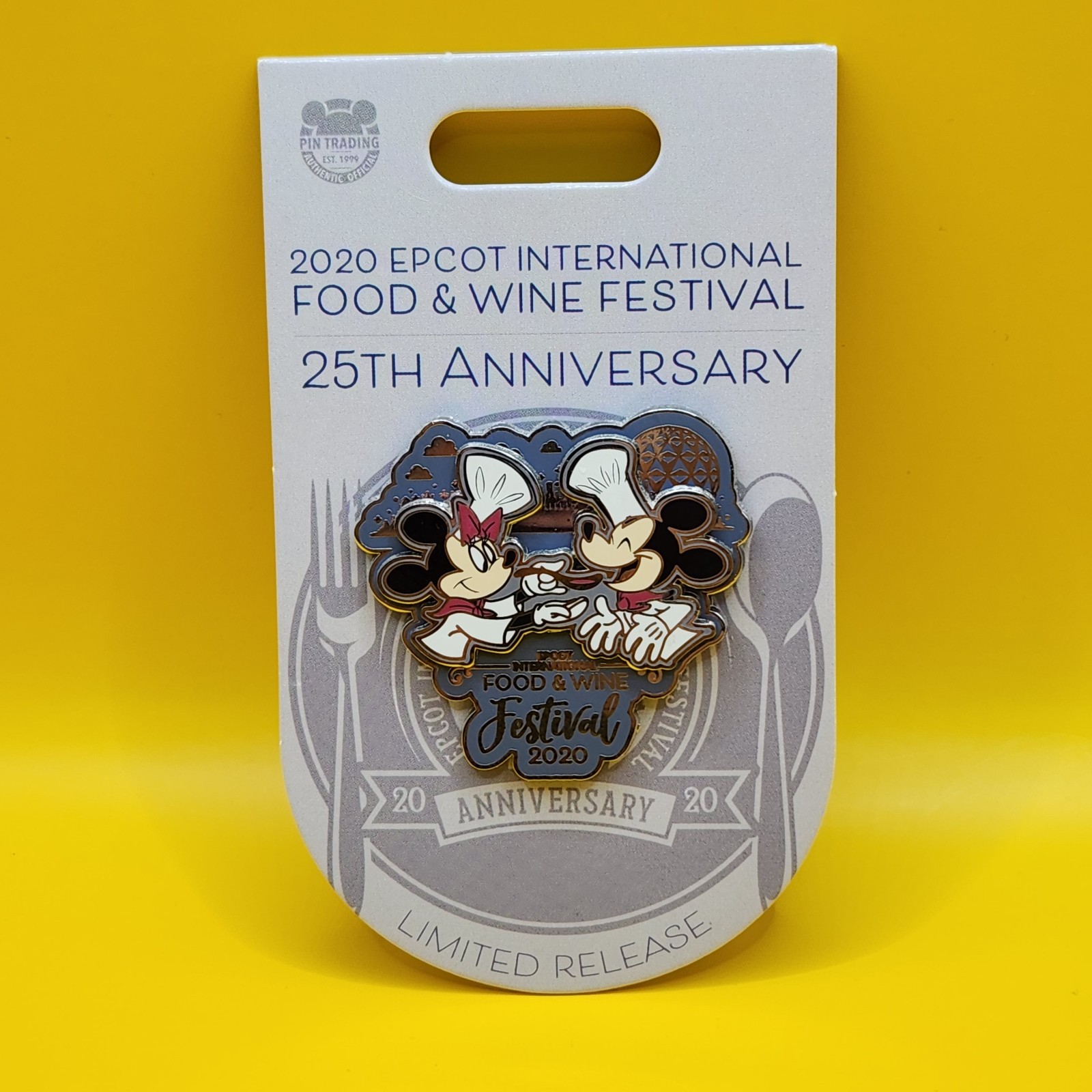Disney Parks 2020 Epcot Food & Wine 25th Anniversary Chef Mickey Minnie Pin NEW