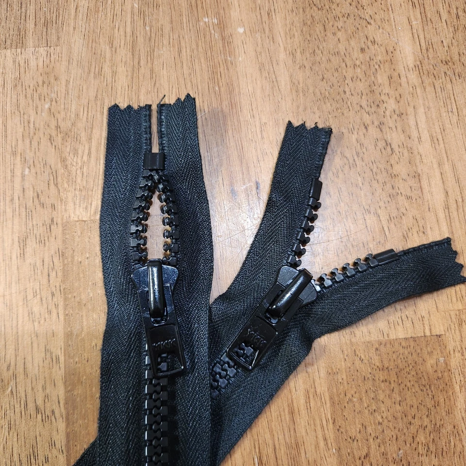 Lote a granel de 36 cremalleras YKK #10 Vislon 24" negras 2 vías cerradas, bolsa/tapicería Foto 2 de 4