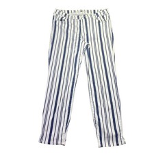 Brax Feel Good Style Shakira S Navy White Striped Slim Pants Womens 32/32 16R