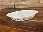 Early American Pyrex Vintage Divided Casserole Dish 1 1/2 Quart