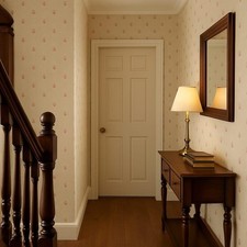 G67391- Mini Lotus Flower Motif Galerie Wallpaper Indo Chic, Red/Beige