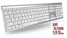 Wireless Bluetooth Keyboard for Mac - Compatible Apple Aluminum Silver