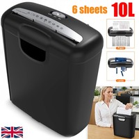 Paper Shredder 5 Sheet 10 Litre Strip Cut A4 Auto on Reverse For Home Office UK