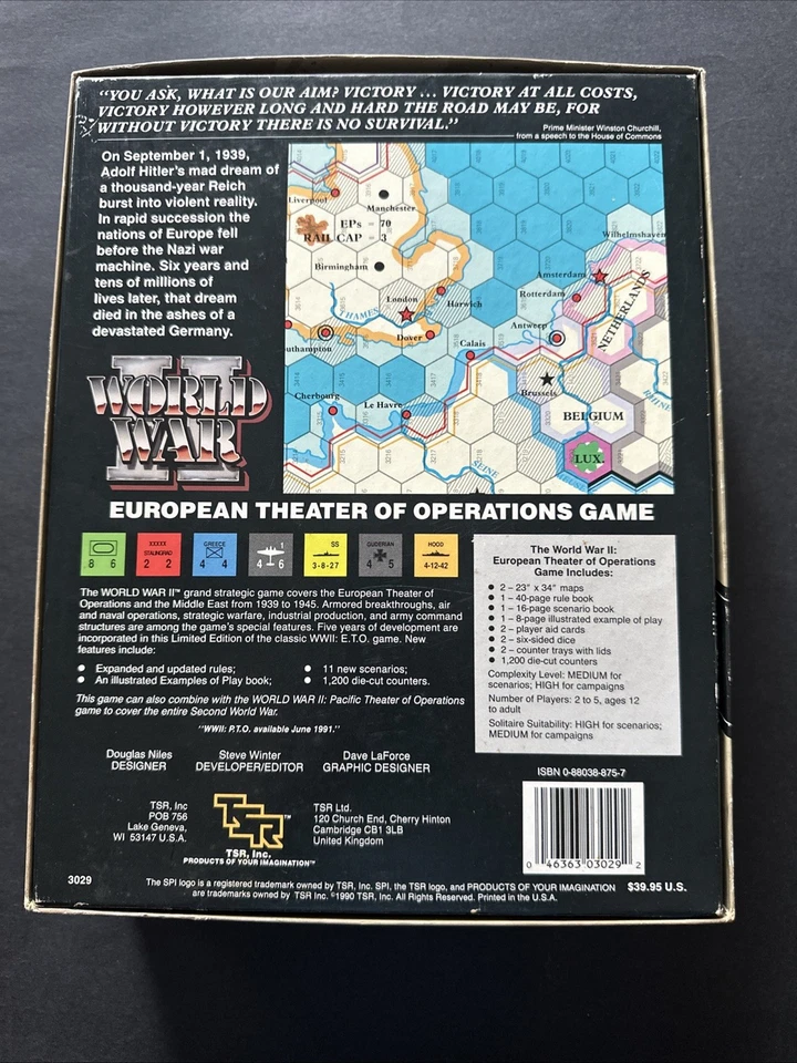 SPI Wargame European Theater of Operations WW II Expanded  Ed Mostly UNPUNCHED - Image 2 of 4