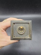 1930s Reclaimed Dolly Light Switch Plate Brass Vitreous Walsall 1 Way 5 Amp
