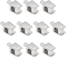 Glass Shelf Brackets, 10Pcs Zinc Alloy Glass Shelf Clamp Pegs Support Clip Shaft