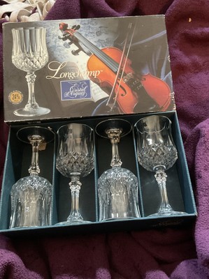 Eclat Longchamp Crystal D'arques Paris 4 Piece Set Glasses 5 3/4 Oz